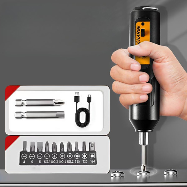 Mini električni odvijač - 12 nastavaka, 1 h USB punjenje | SCREWZI