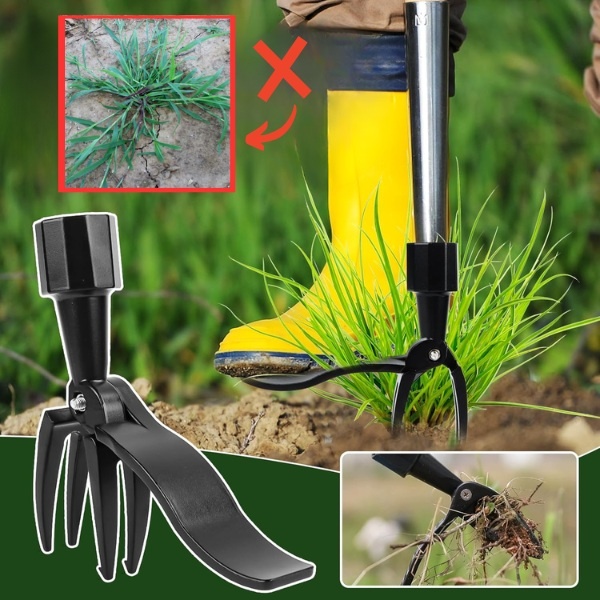 Čupač korova s 4 kandže – aluminij, bez saginjanja, bez kemikalija | ROOTNIK