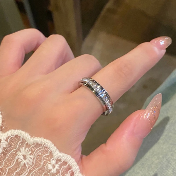 Rotirajući prsten s cirkonima za ublažavanje stresa - Set od 3 boje | LUXRINGS
